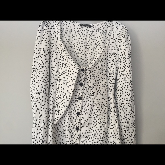 Shein Black + White Polka Dot Midi Dress - Picture 10 of 13